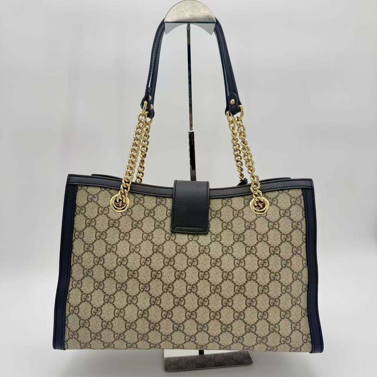 Padlock Chain Tote GG Coated Canvas with Leather Medium