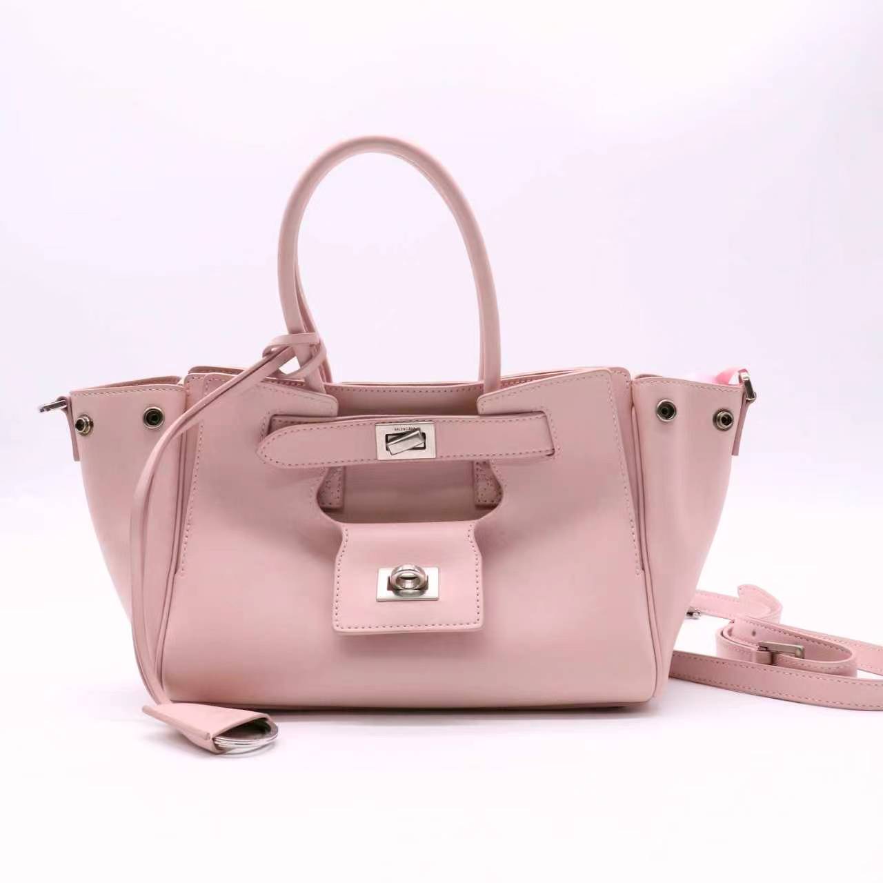 Balenciaga Smooth Calfskin Mini Bel Air Carry All Bag Twins LDJ5508
