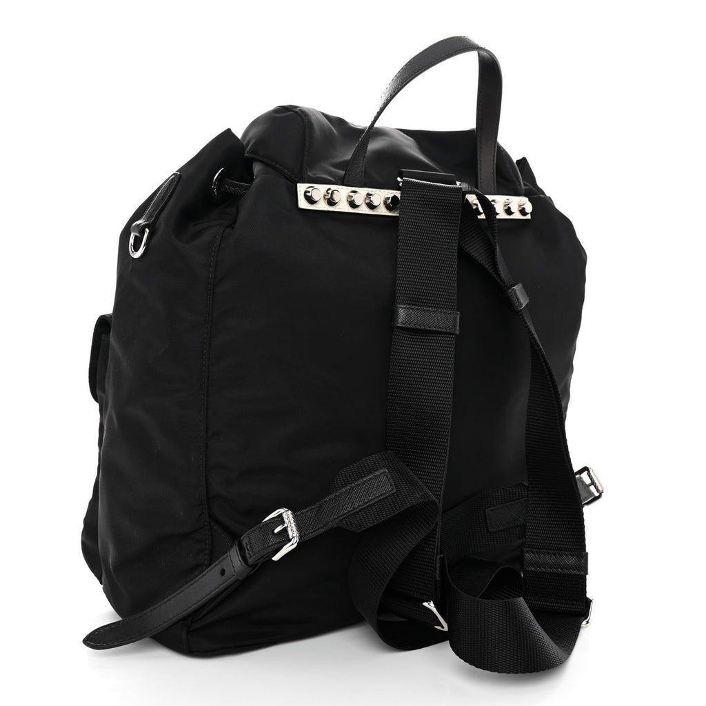 Nylon New Vela Studded Backpack Black Cromo twins