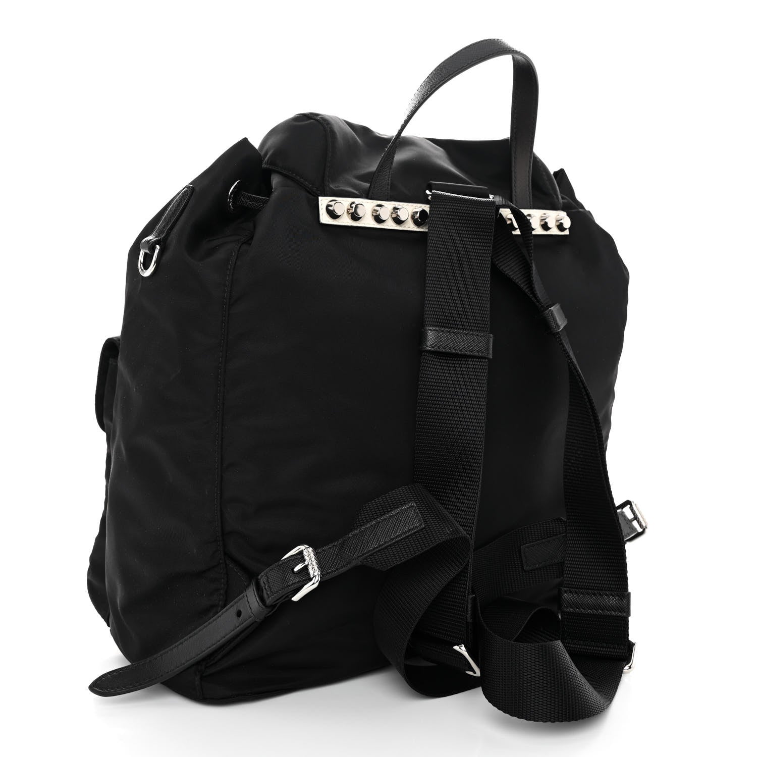 Nylon New Vela Studded Backpack Black Cromo twins