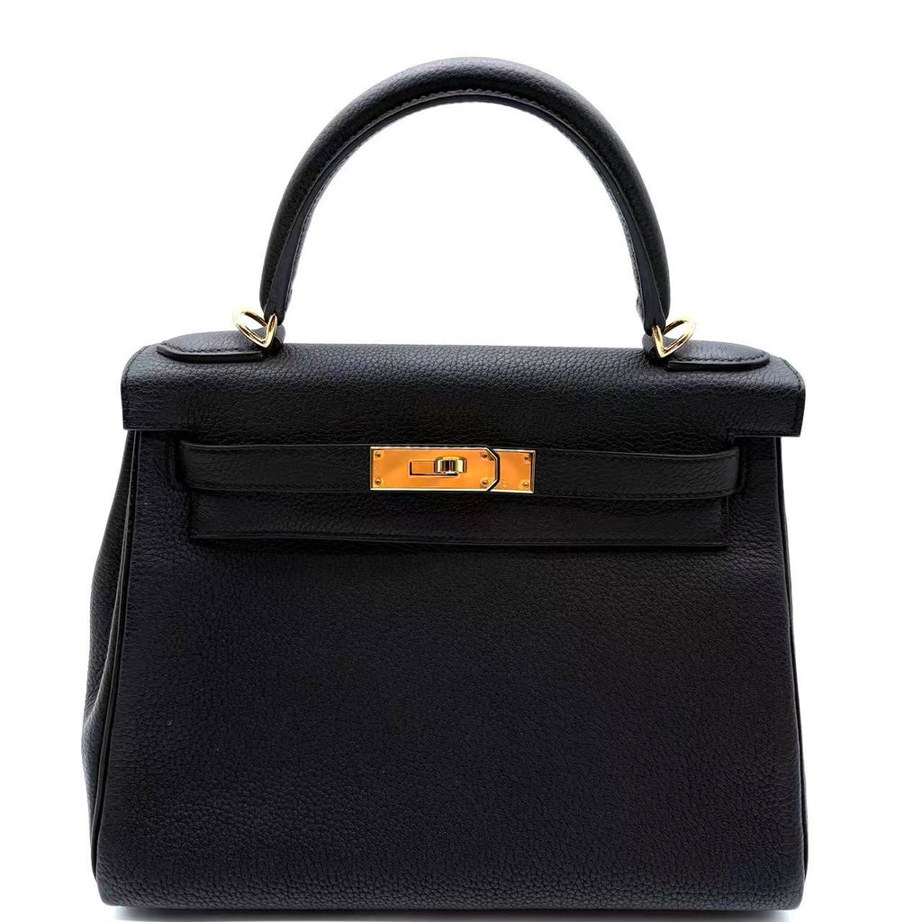 Kelly Handbag Black Epsom with Gold Hardware 28