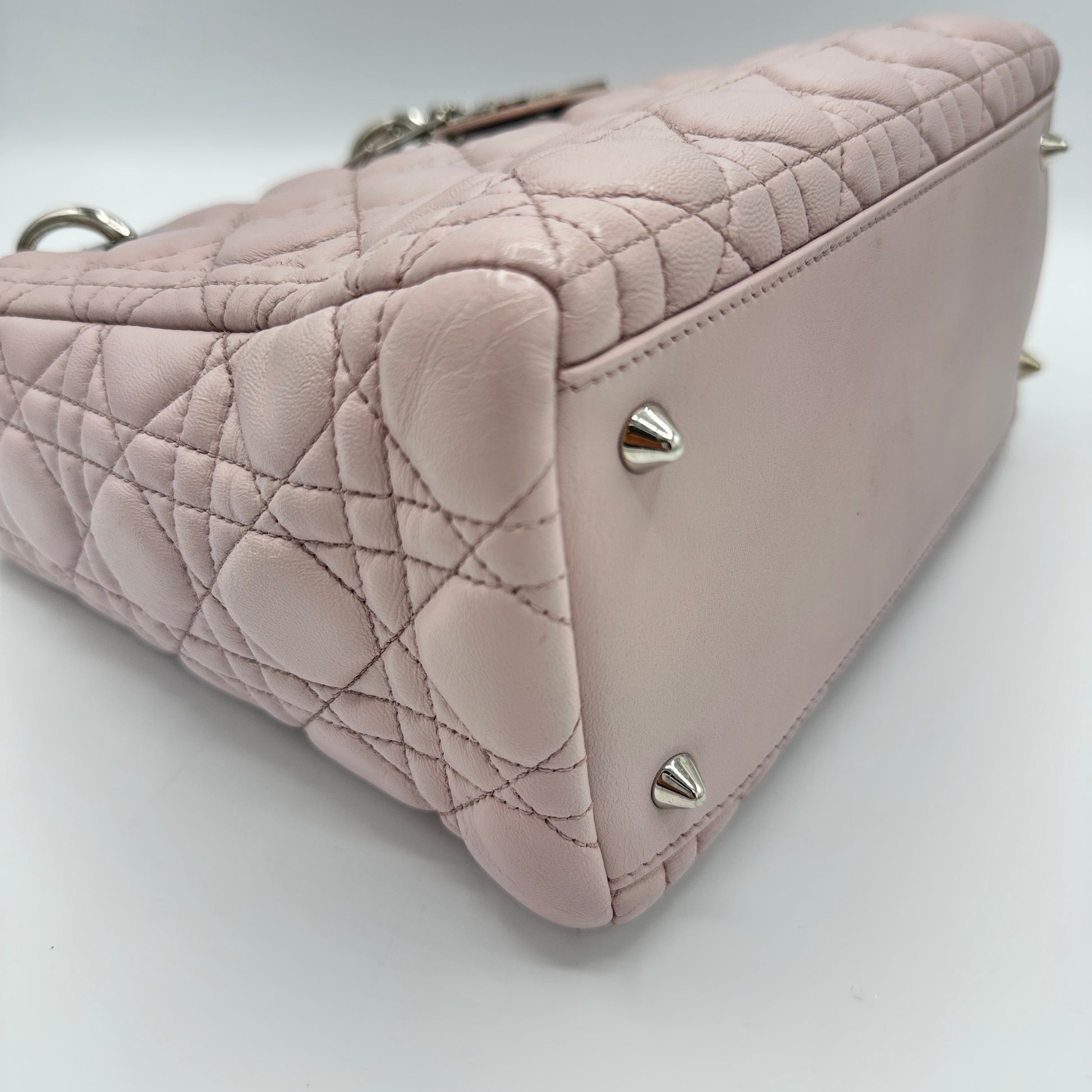 Christian Dior  Lambskin Cannage Medium Lady Dior Light