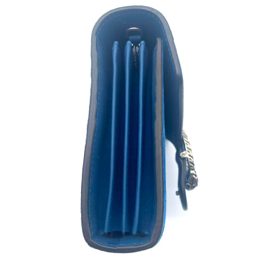 Blue Suede Dionysus Mini Wallet on Chain