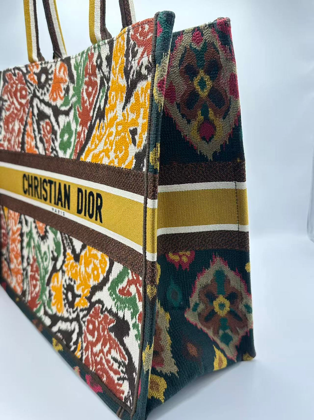 Large Embroidered Canvas Paisley Book tote bag
