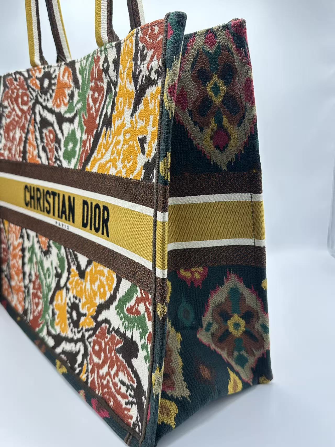 Large Embroidered Canvas Paisley Book tote bag