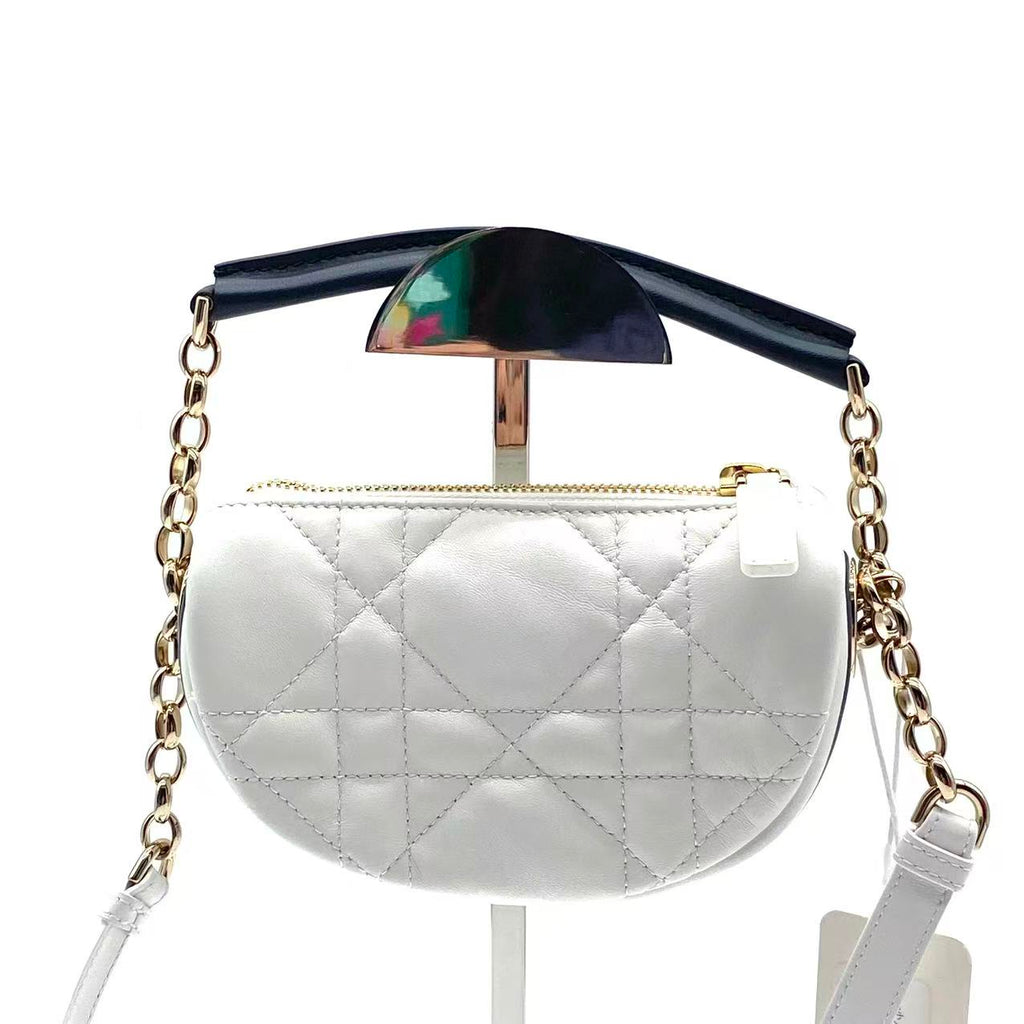 Lambskin Cannage Small Dior Vibe Hobo Bag Cloud