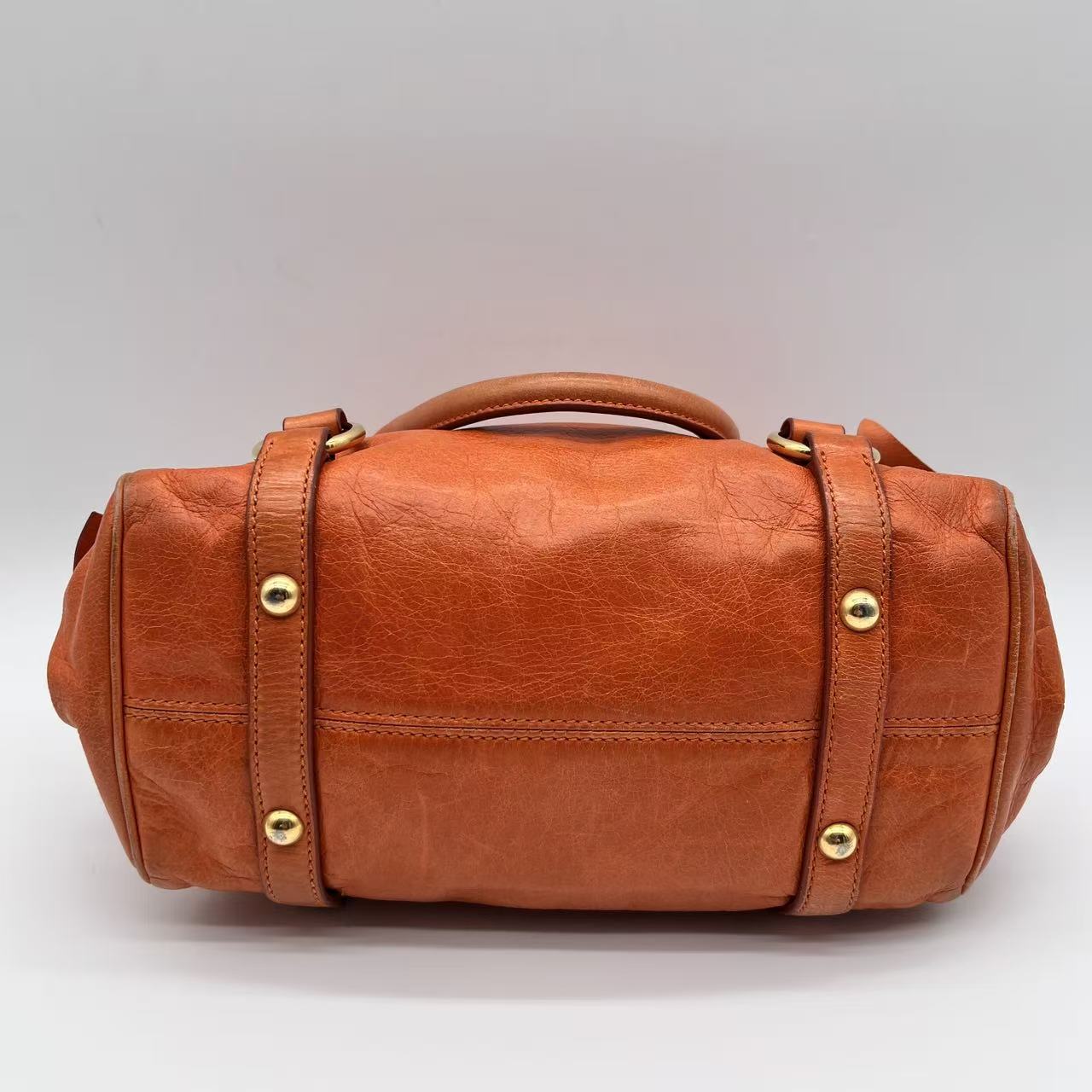 Bow bag leather handbag