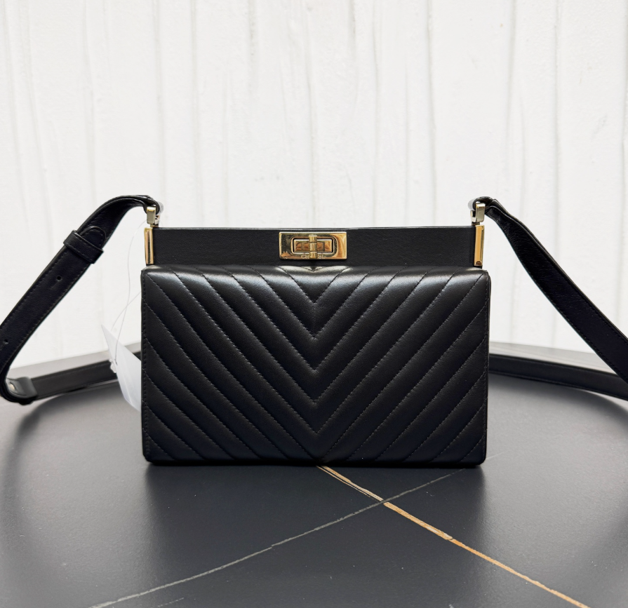 Chanel Chevron Lambskin Reissue 2.55 Frame Crossbody Bag Twins LDJ5950