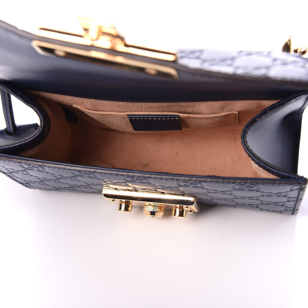 Padlock Shoulder Bag Guccissima Leather Small Twins