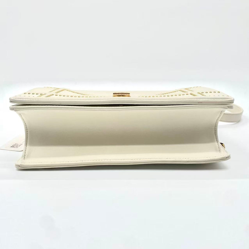 White Calfskin Cannage Diorama Small