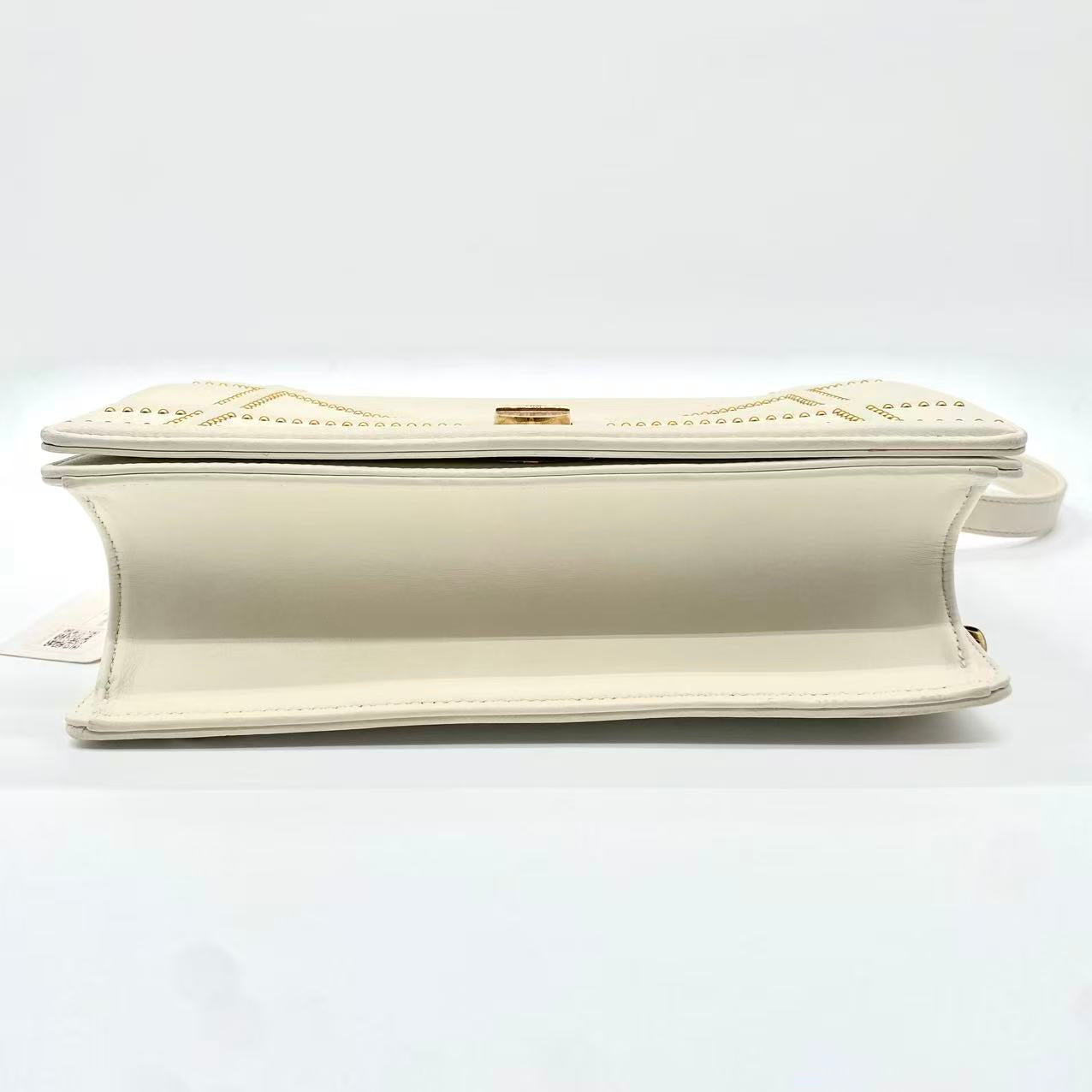 White Calfskin Cannage Diorama Small