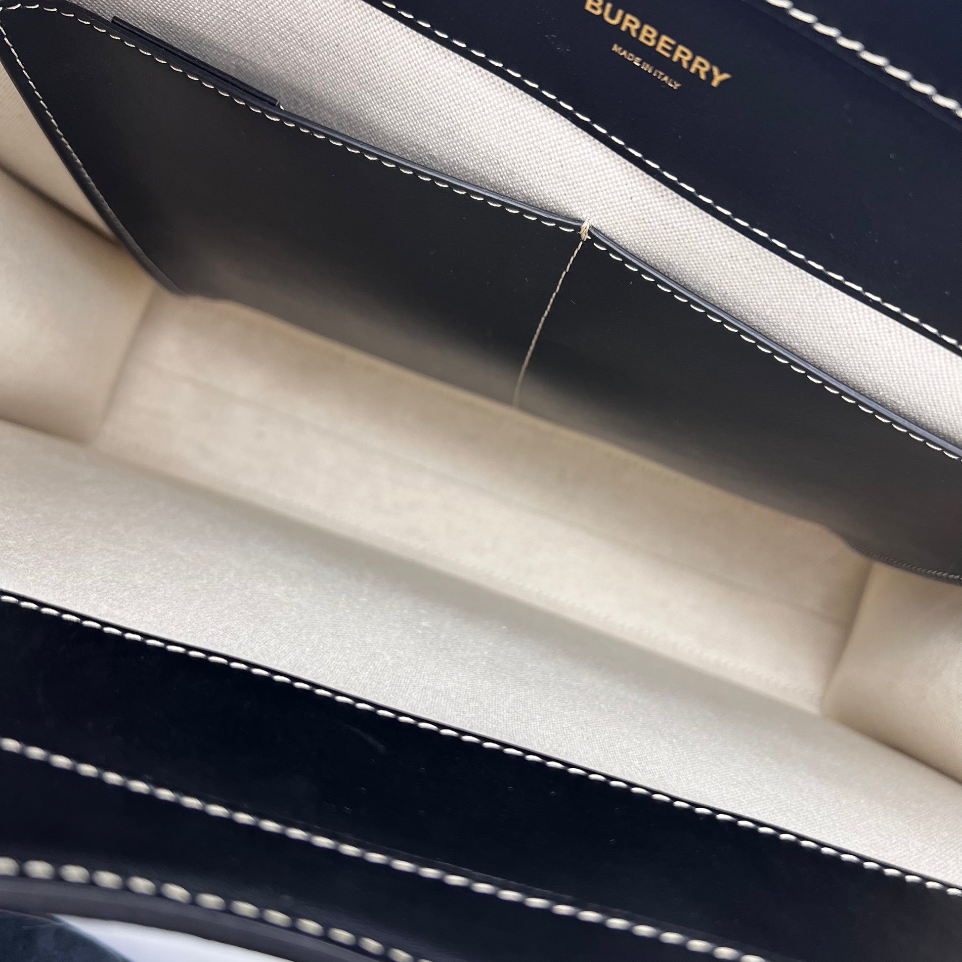 Logo Pocket Tote Canvas with Leather Medium - twins