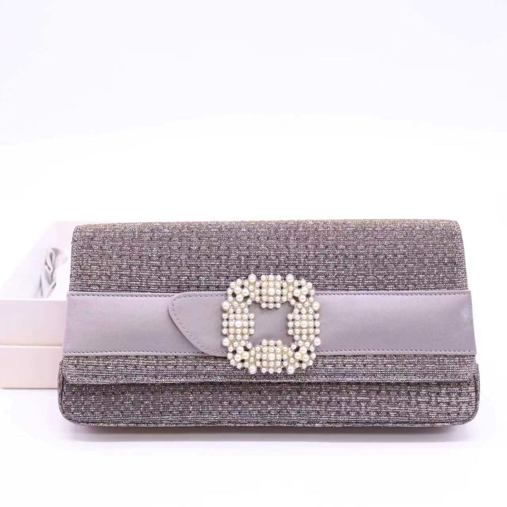 Manolo Blahnik Satin Clutch Twins W23694