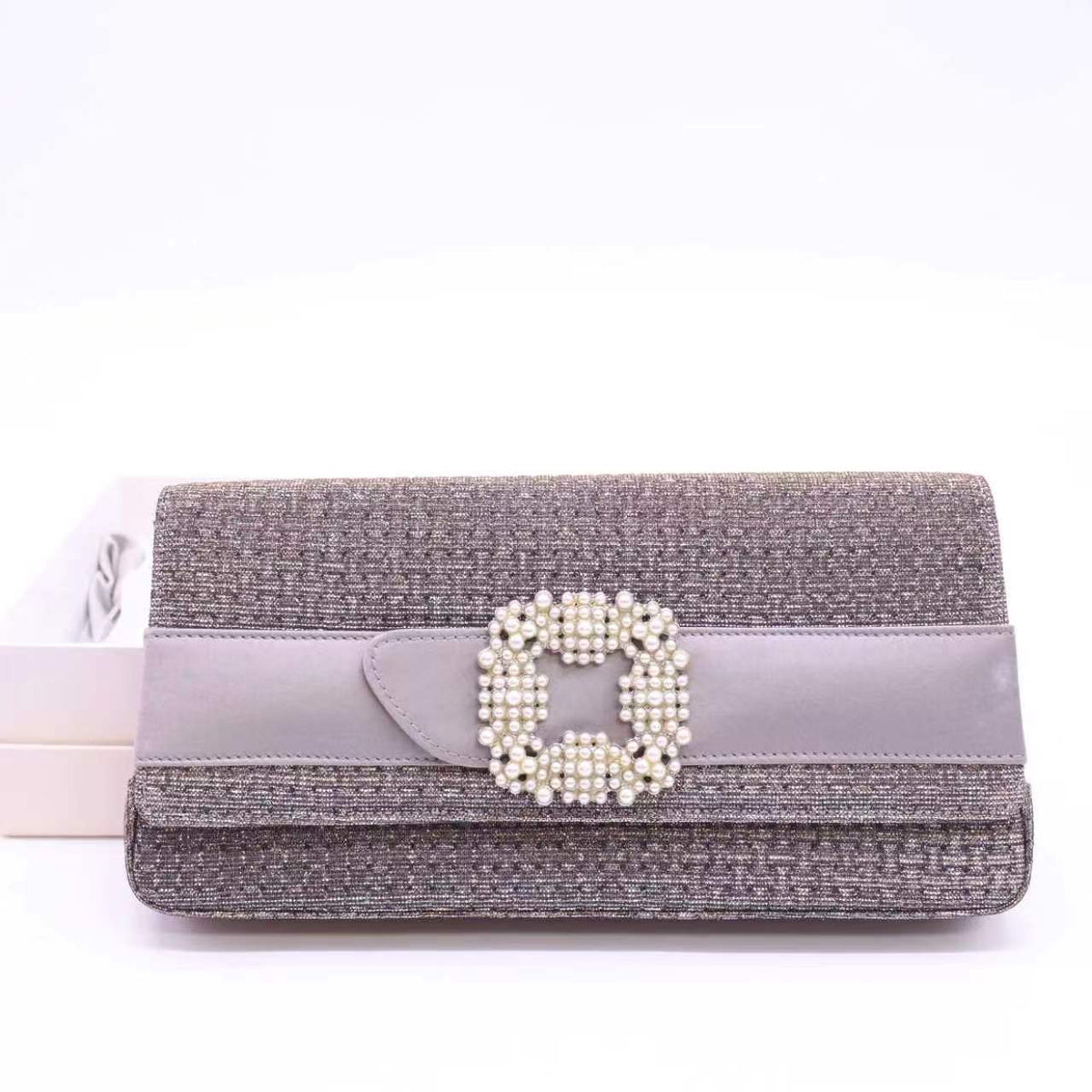 Manolo Blahnik Satin Clutch Twins W23694