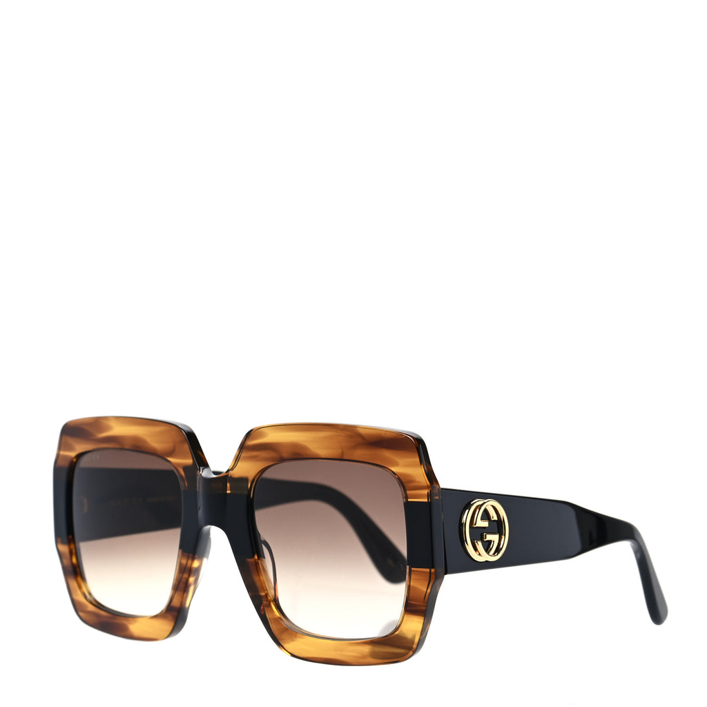 Square Frame Sunglasses Havana twins