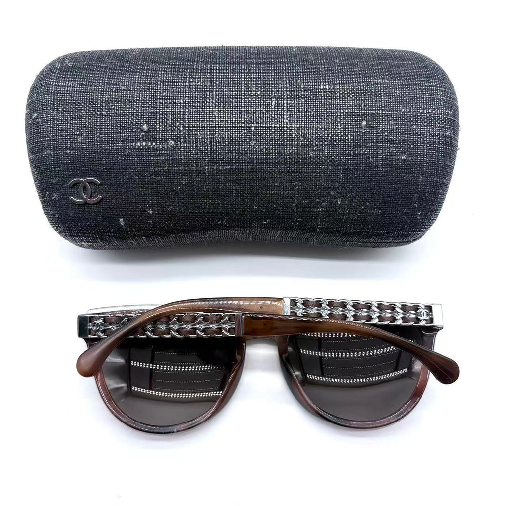Cat Eye BraidedChain Arms Sunglasses