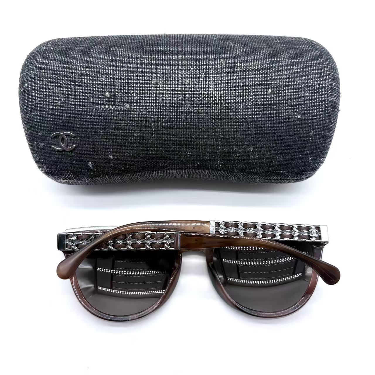 Cat Eye BraidedChain Arms Sunglasses