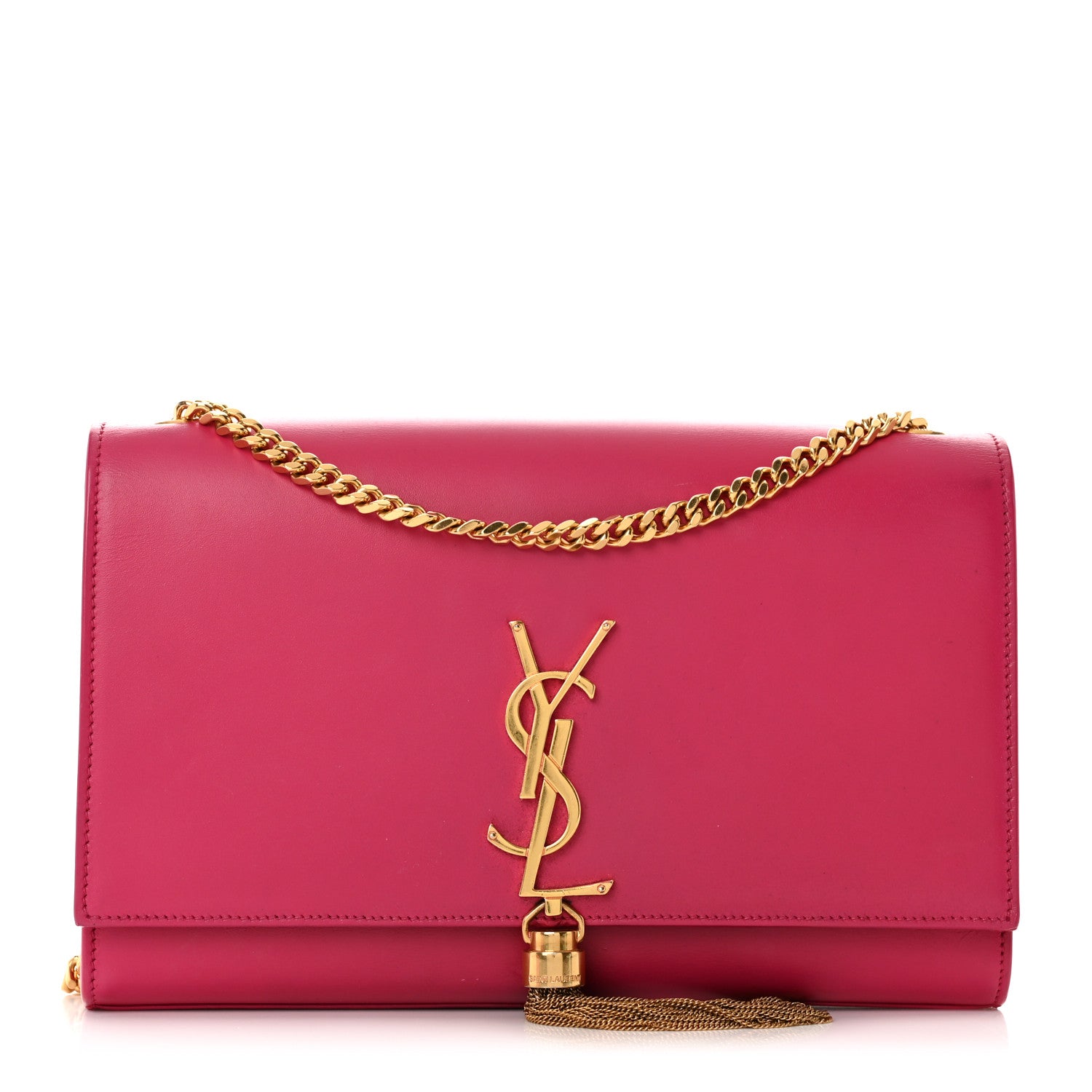 Smooth Calfskin Classic Monogram Kate Tassel Chain Wallet Pink Twins