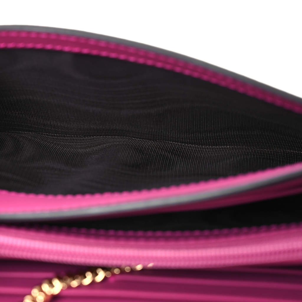 GG Supreme Monogram Moon Calfskin Padlock Continental Chain Wallet twins