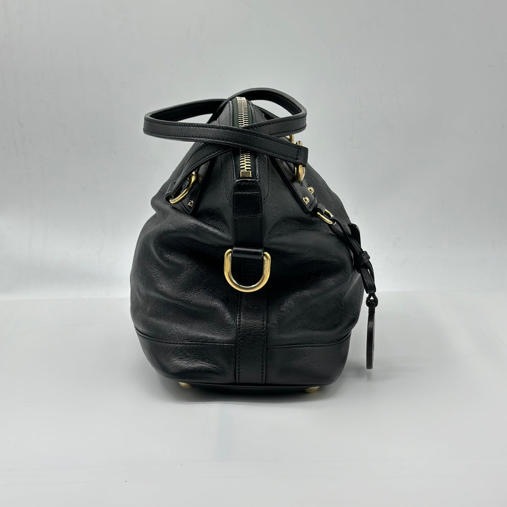 Gucci GG Charm Convertible Dome Satchel Python Large