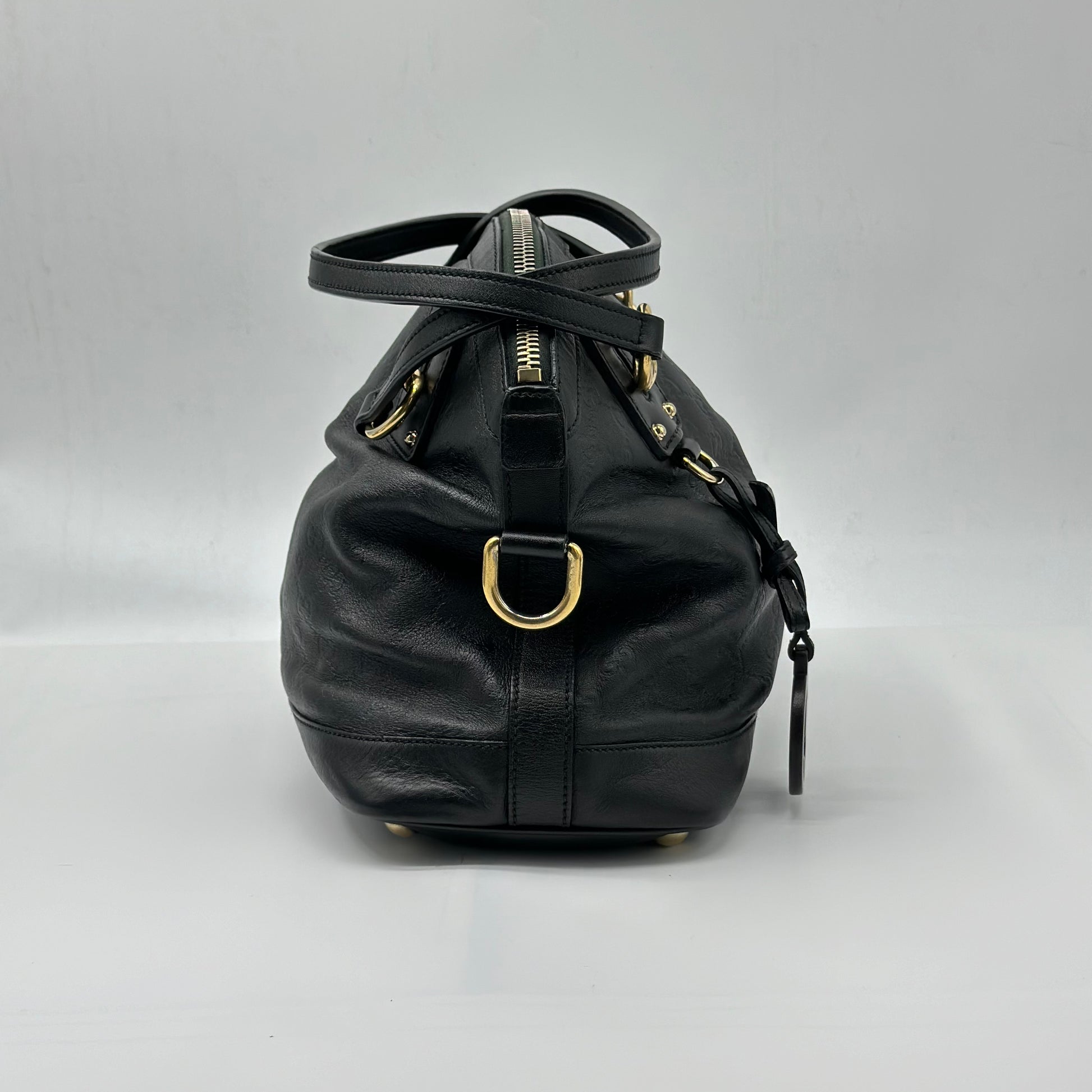 Gucci GG Charm Convertible Dome Satchel Python Large