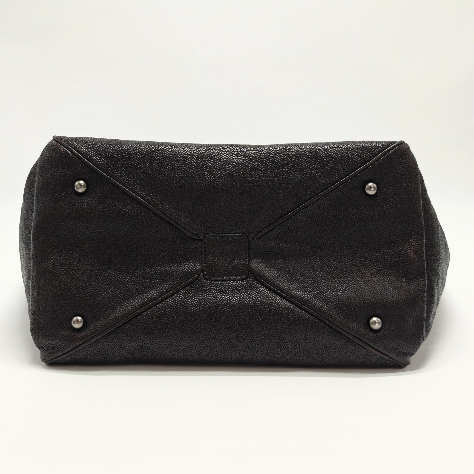 COCO Mark Chain Tote Bag Caviar Skin Black CC twins
