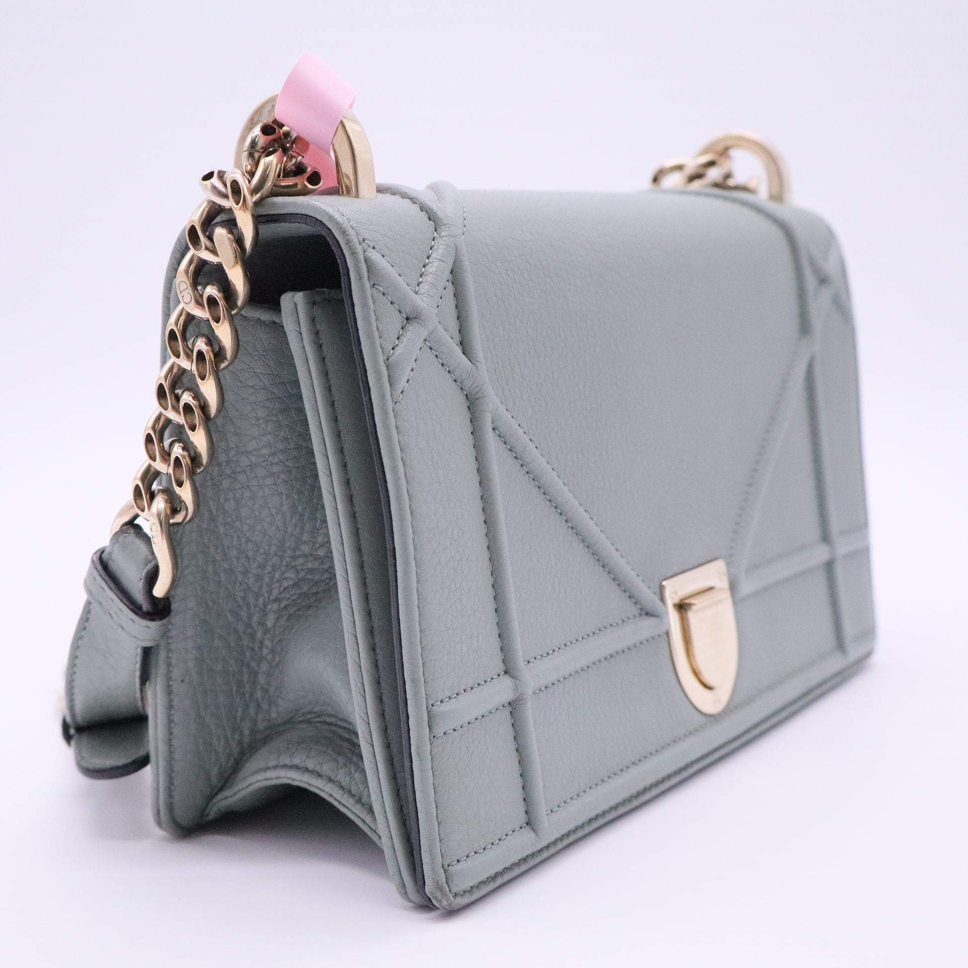 Diorama Flap Bag Grained Calfskin Medium Twins