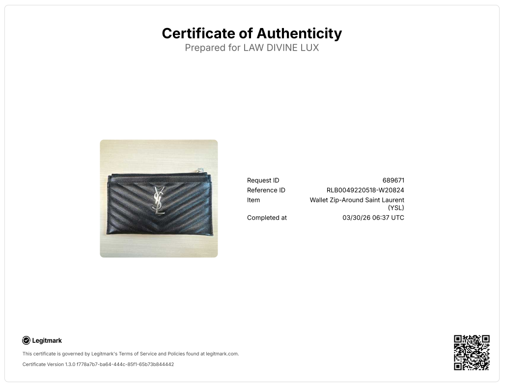 Yves Saint Laurent (YSL) Black Cassandra Zip Pouch W20824