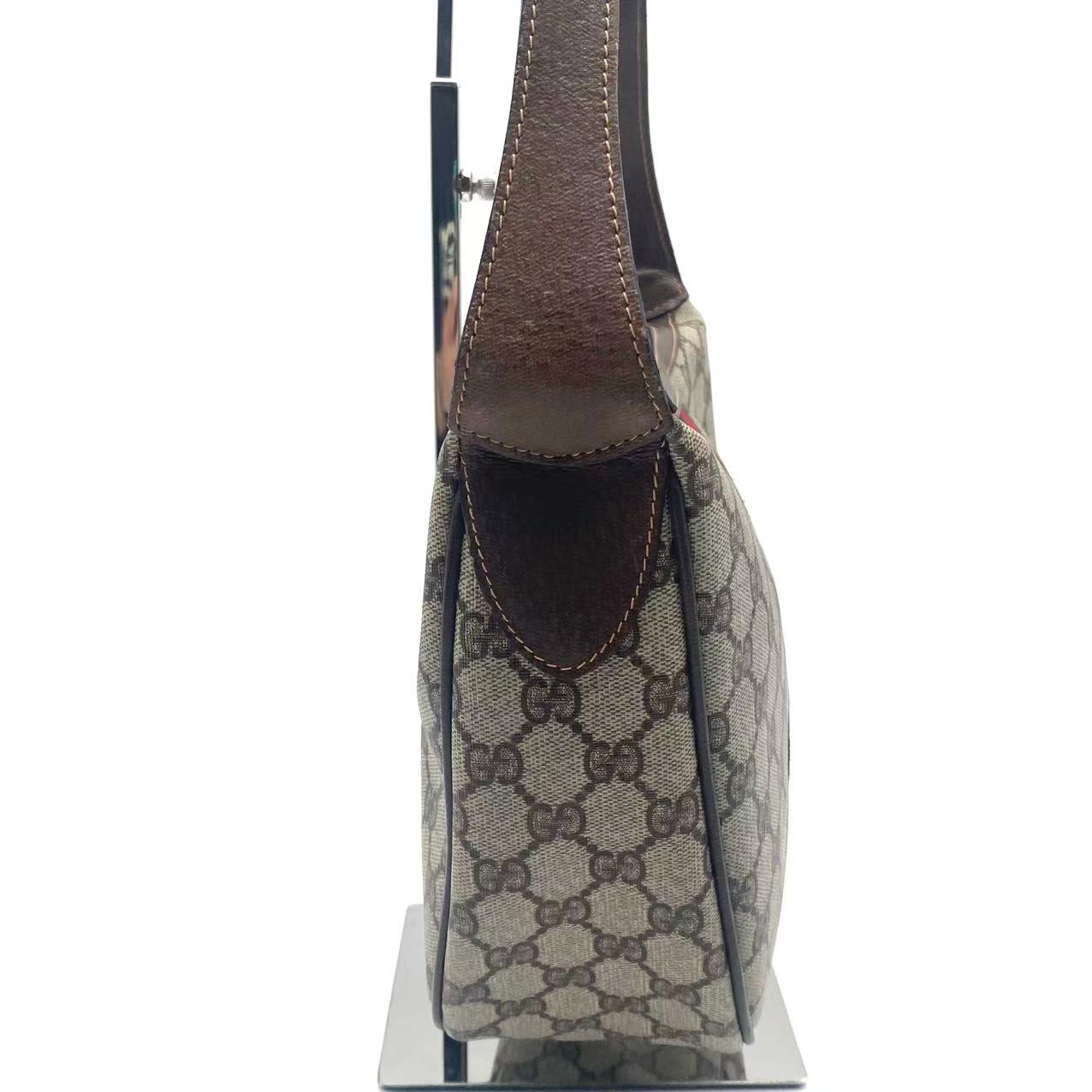 Monogram Web Small Ophidia Half Moon Hobo Brown