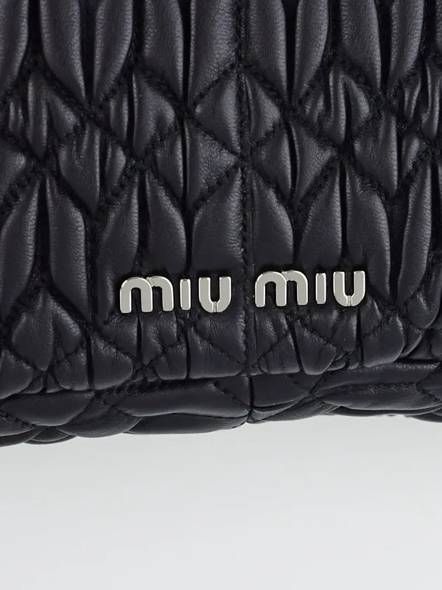 Black Cloquet Quilted Nappa Leather Cristal Shoulder Bag twins