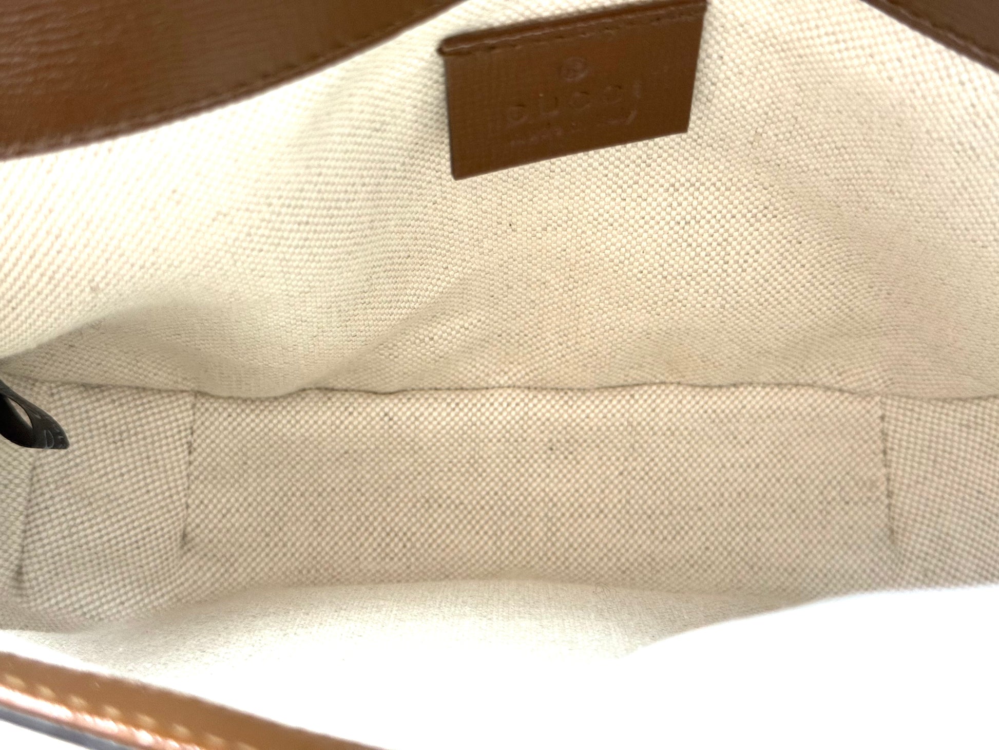 PRE-OWNED Gucci Horsebit 1955 small shoulder bag in GG Supreme canvas