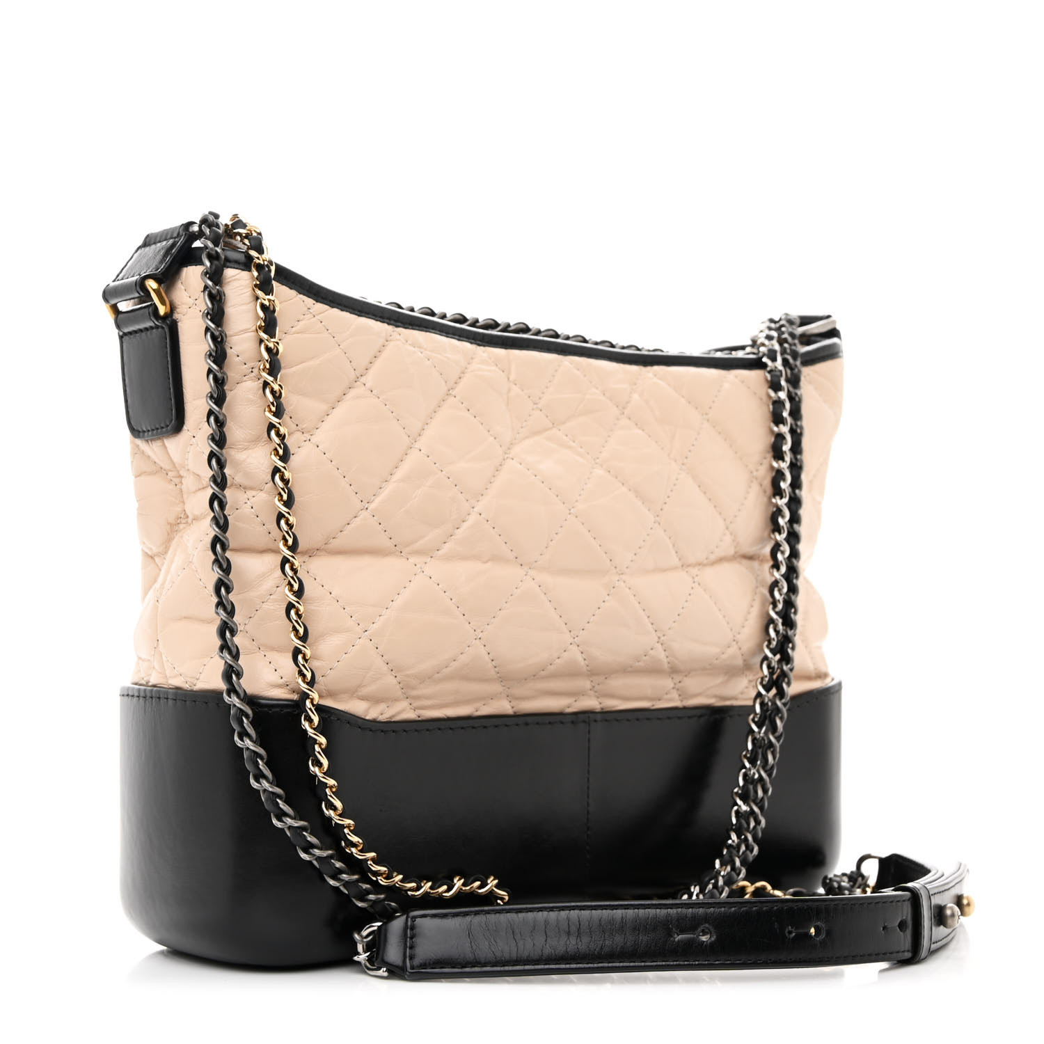 Bicolor Gabrielle Hobo Quilted Aged Calfskin Large Twins