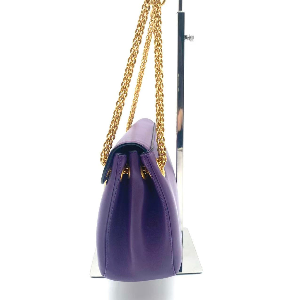 Stud Sign VLOGO Nappa Leather Suede Purple Bag