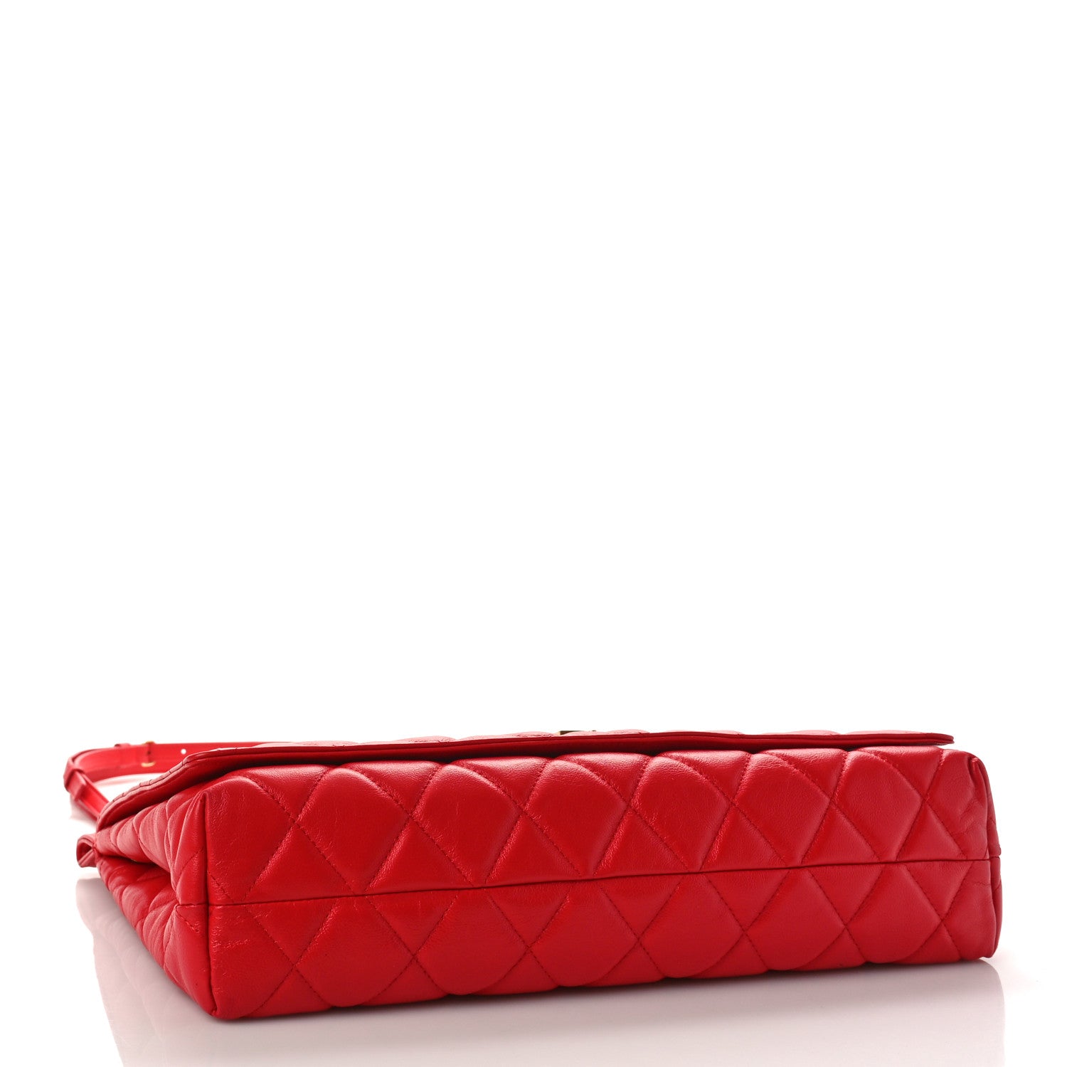 Nappa Calfskin Quilted Large Touch B Shoulder Bag Bright Red twins