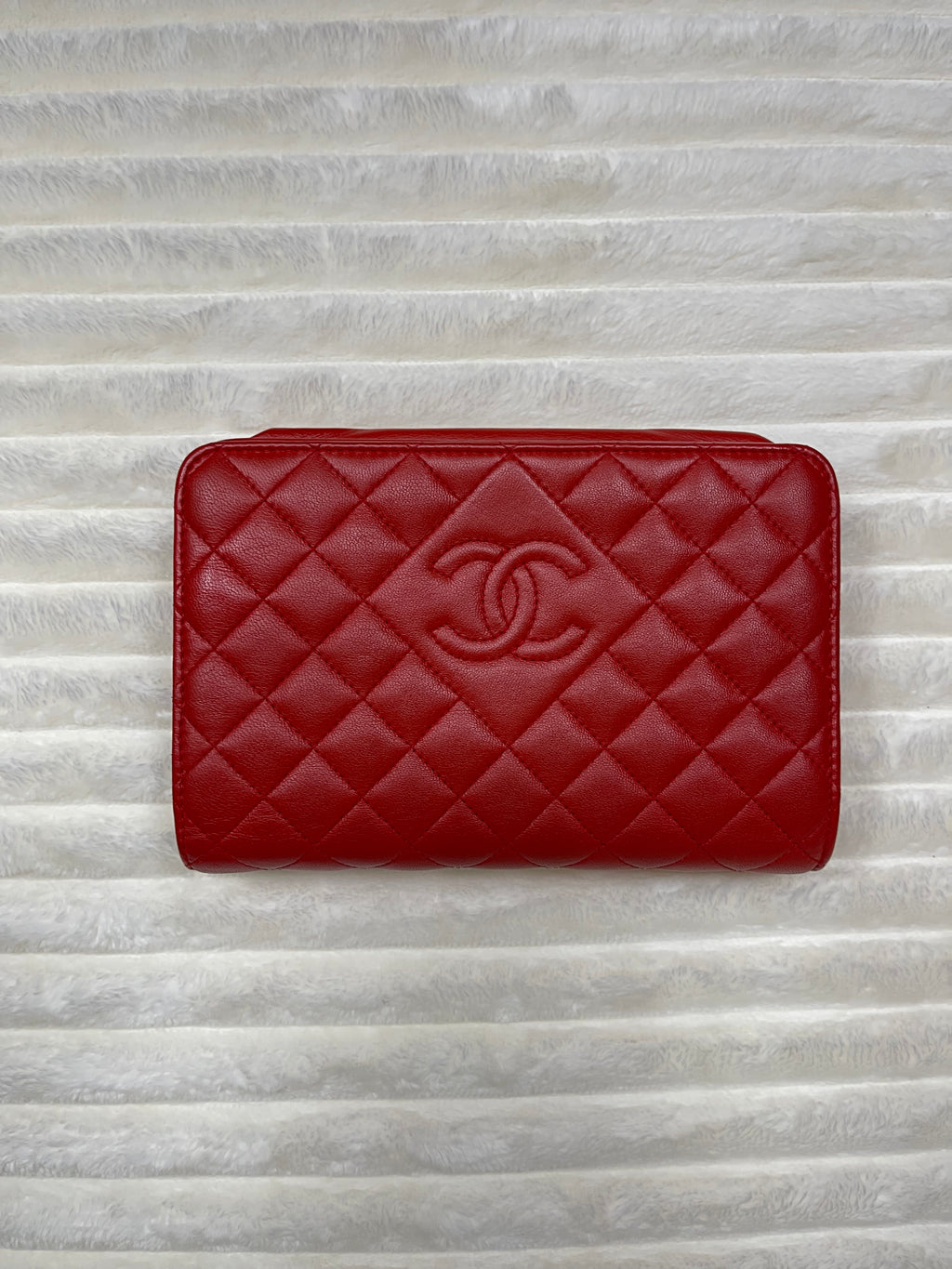 Chanel Quilted Wallet On Chain Lambskin Red