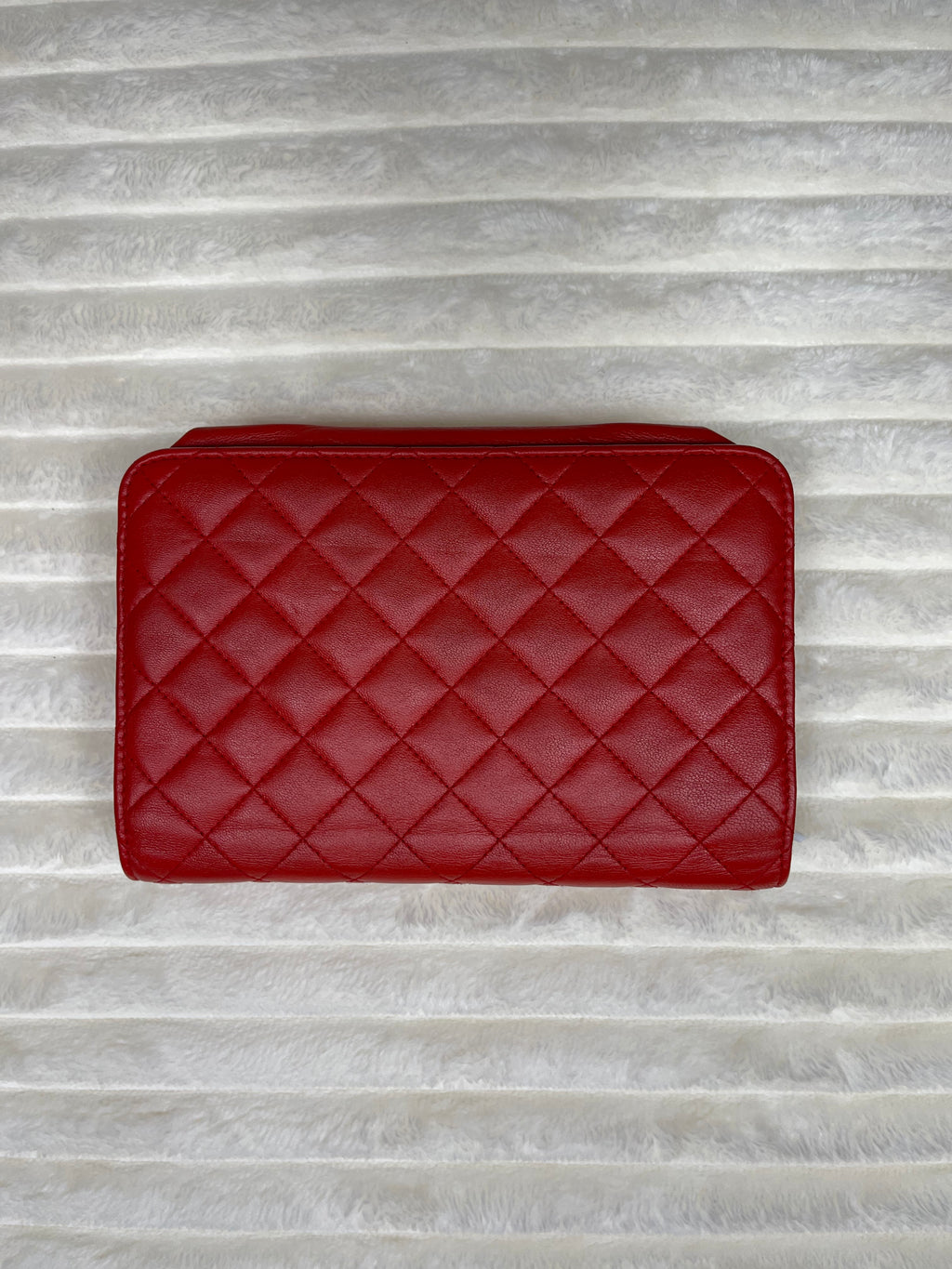 Chanel Quilted Wallet On Chain Lambskin Red
