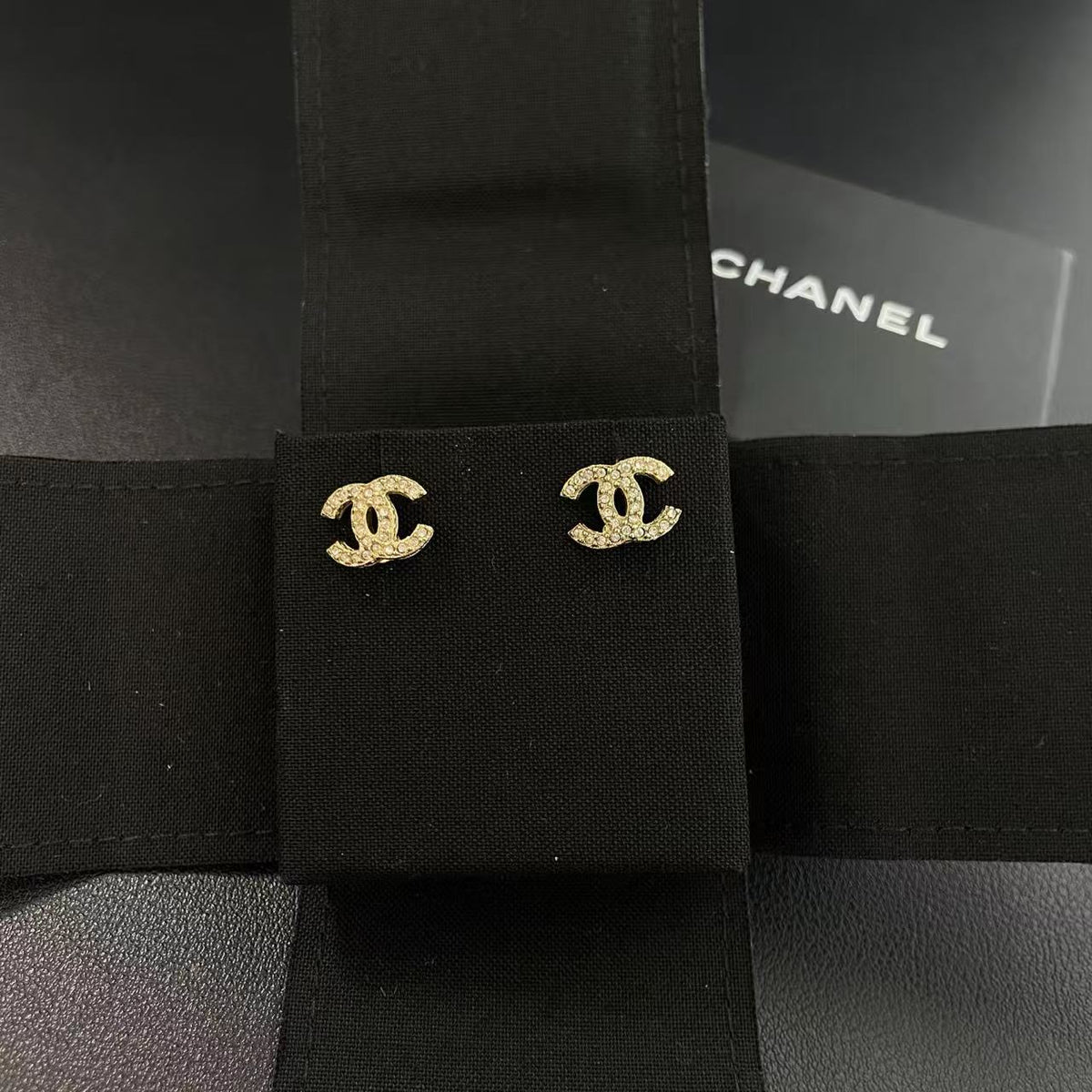 Chanel CC Earrings Light Gold Twins LDZ1265