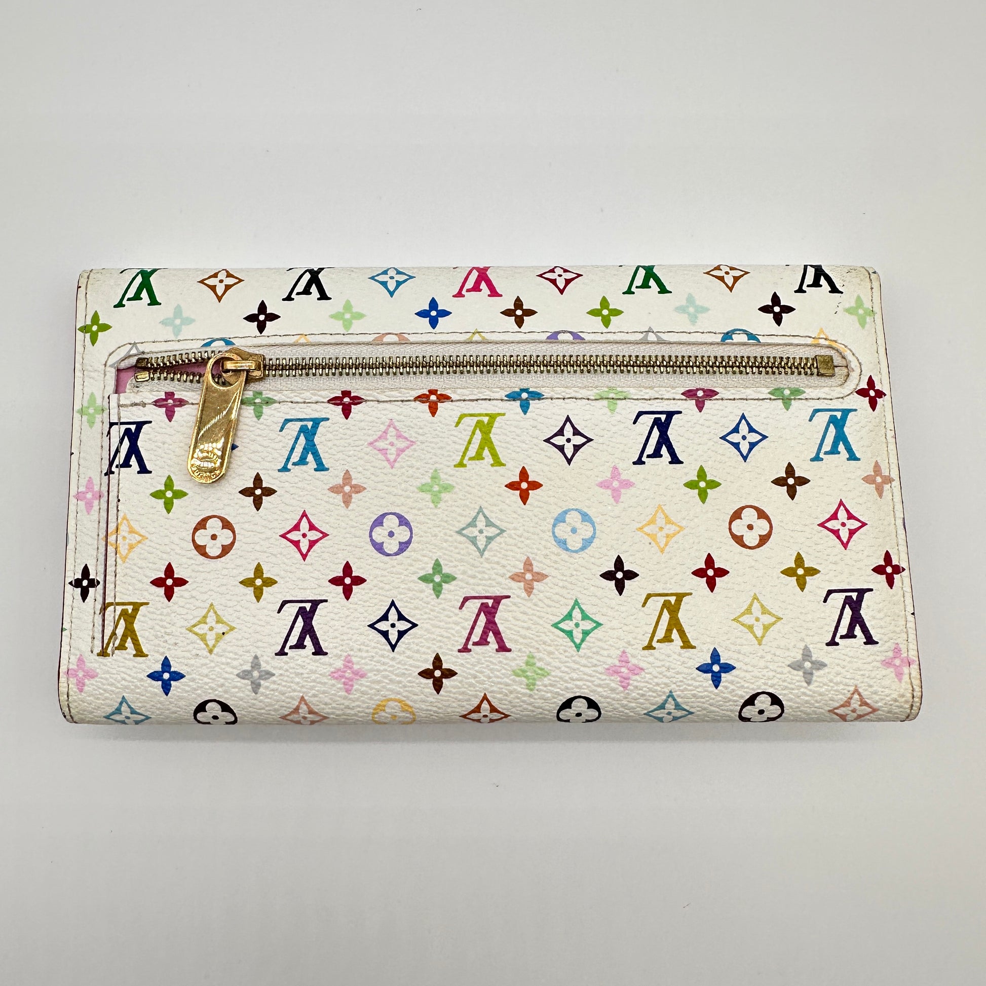 White Multicolor Eugenie Long Wallet