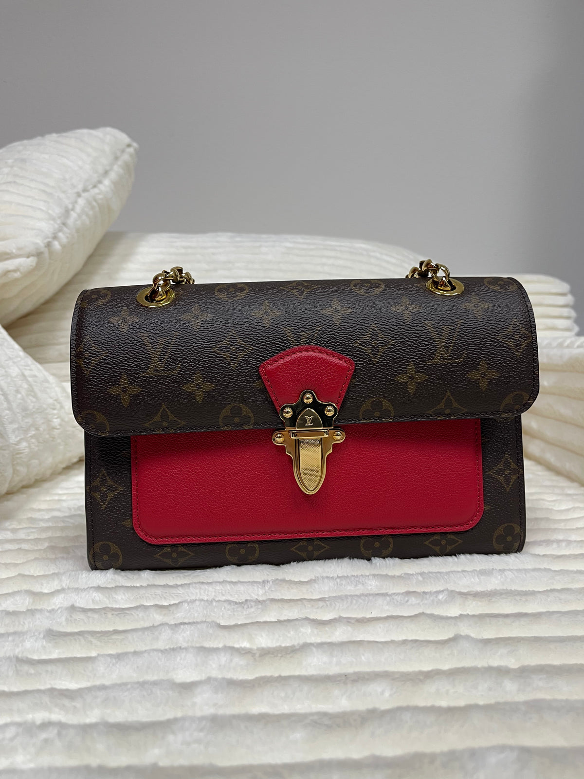 Louis Vuitton Victoire Handbag Monogram Canvas and Leather