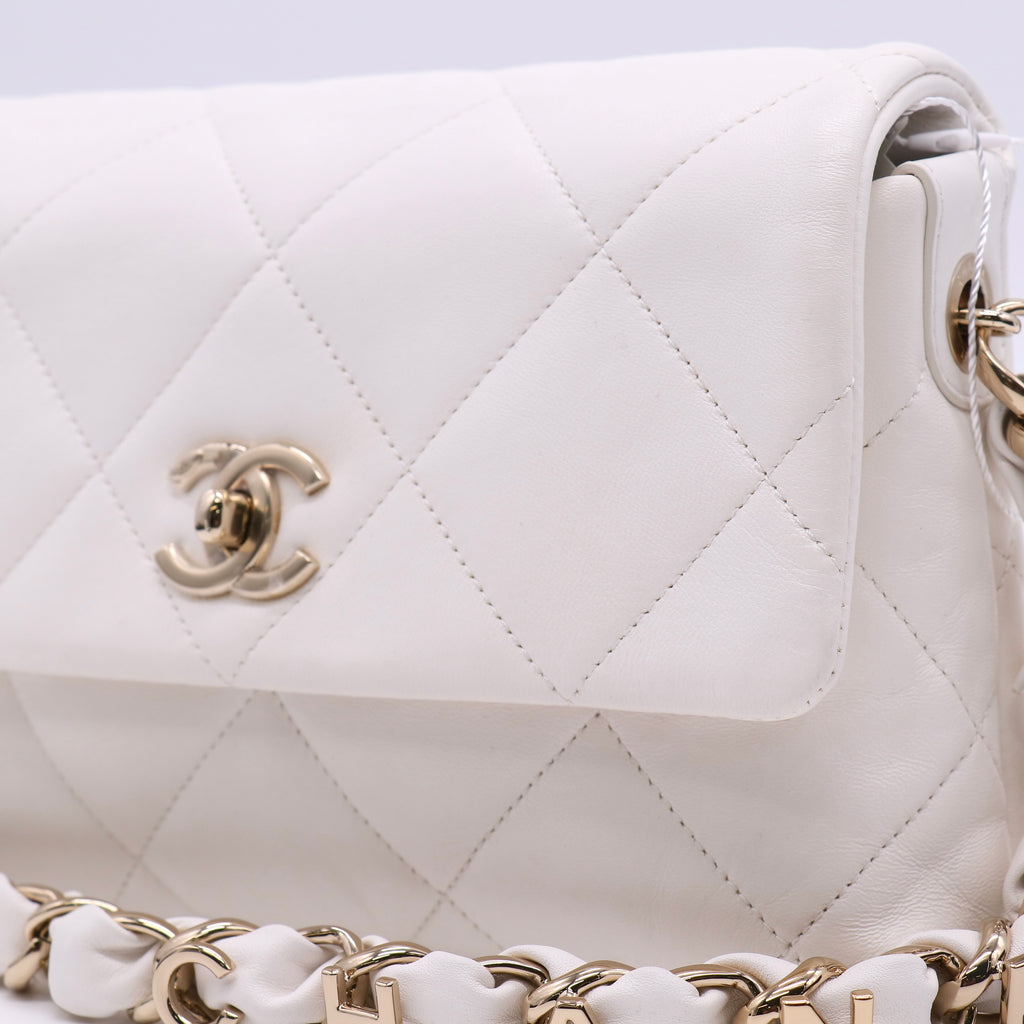 Lambskin Quilted Small Logo Strap Flap Bag Twins LDZ1704