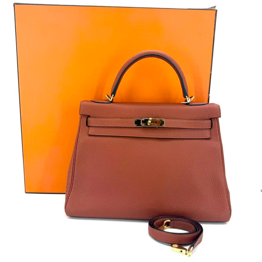 Kelly 32 Handbag PotironTogo with Gold Hardware