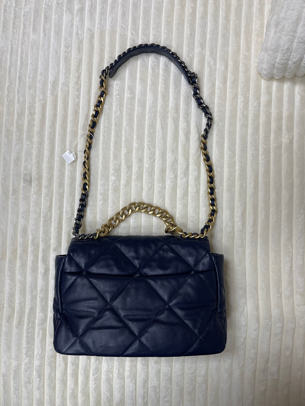 Chanel Lambskin Quilted Medium Chanel 19 Flap Navy Blue