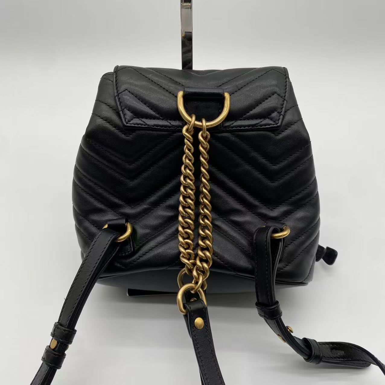 Gucci Backpack Rucksack GG Marmont Leather Black