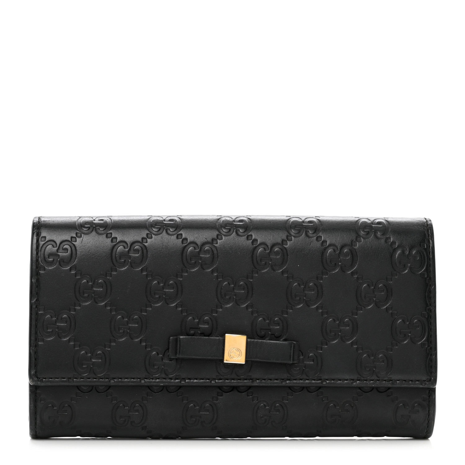 Guccissima Signature Bowy Continental Wallet Black twins