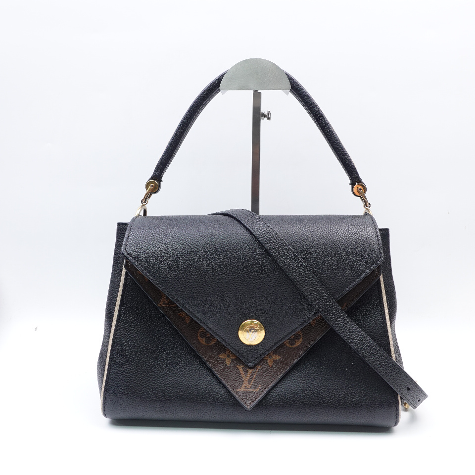 Double V Leather Handbag