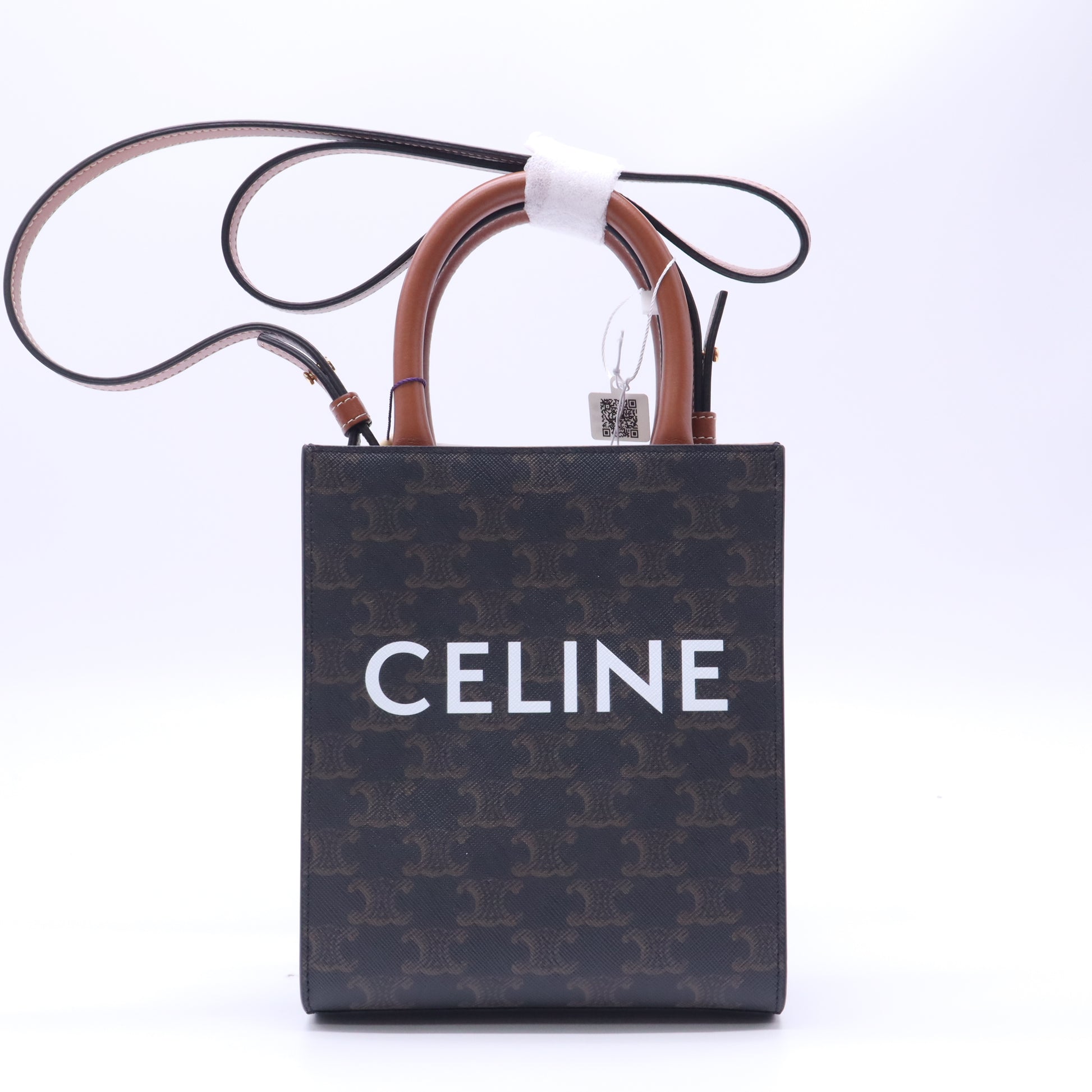 Vertical Cabas Tote Triomphe Coated Canvas Mini twins LDZ952