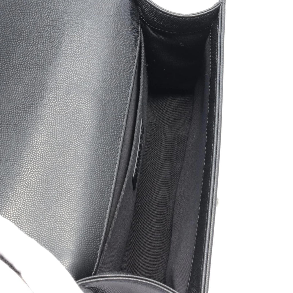 Boy Chanel Chevron V-Stitch Shoulder Bag Black twins
