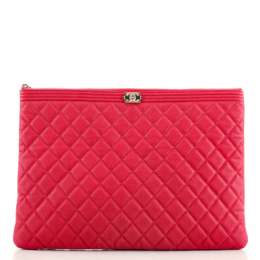 Boy O Case Clutch Quilted Caviar Large Twins
