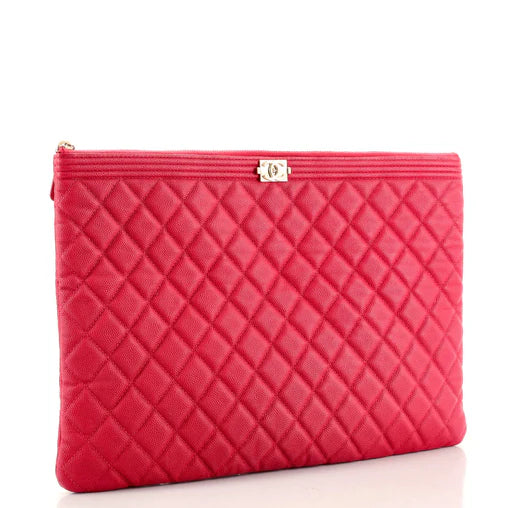 Boy O Case Clutch Quilted Caviar Large Twins