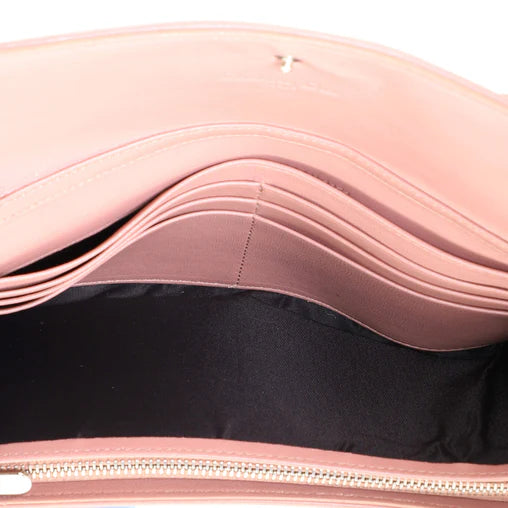 Pink Cannage Leather Lady Dior Wallet On Chain twins